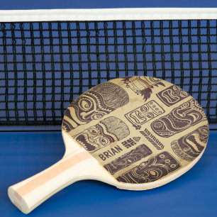 Personalized Cool Grunge Vintage Tiki Set Ping Pong Paddle