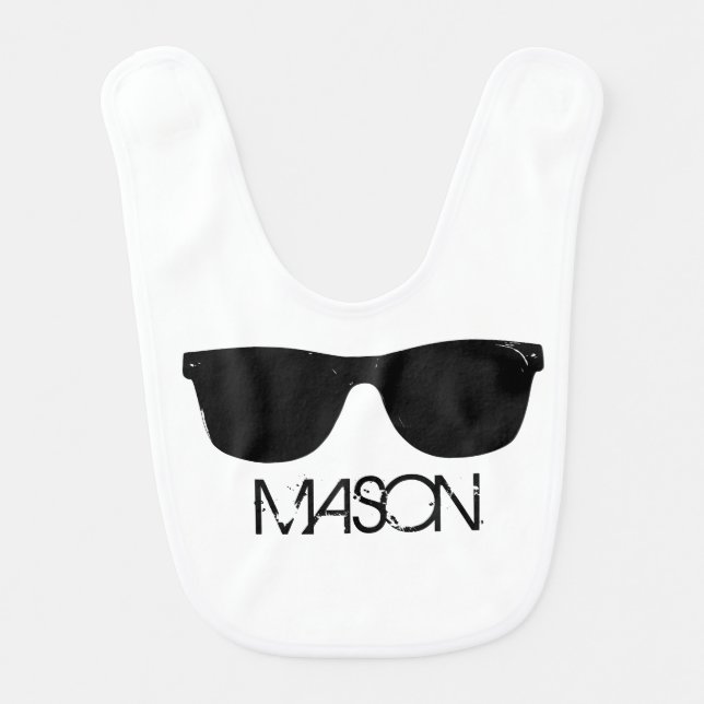 Personalized Cool Kid Sunglasses Bib (Front)