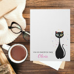 Personalized Cool Kitty Cat Modern Minimalist  Notepad<br><div class="desc">Personalized Cool Kitty Cat Modern Minimalist Notepad. Mid-century modern cat. Name can be replaced with short text. Name color can be changed.</div>