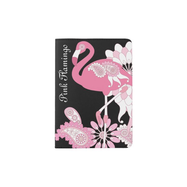 Personalized Cool Modern Black Pink Flamingo