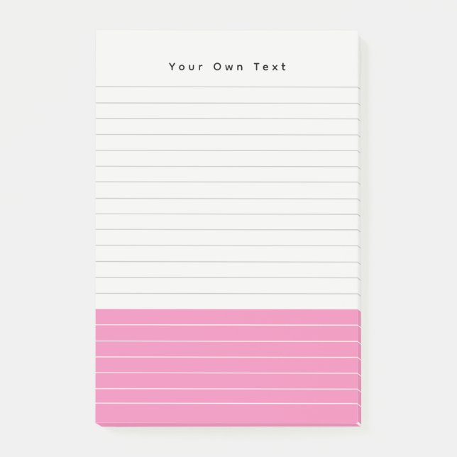 Personalized Cool Modern Minimalist Pink Notepad (Front)