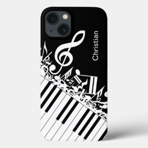 Personalized cool Musical Notes and Piano Keys iPhone 13 Case