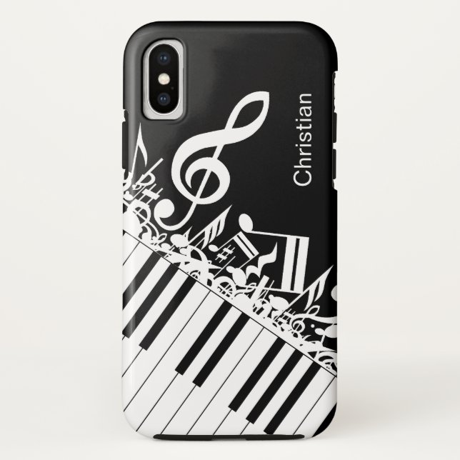 Personalized cool Musical Notes and Piano Keys Case-Mate iPhone Case (Back)