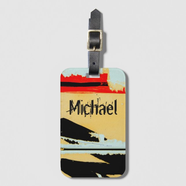Personalized Cool Peeling Wall Paper Luggage Tag (Front Vertical)