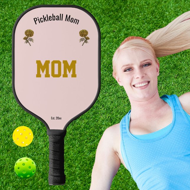 Personalized Cool Pink Elegant Pickleball Mom Gift Carbon Fiber Pickleball Paddle (Creator Uploaded)