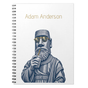 Personalized Cool Stone Man Vintage Art Notebook