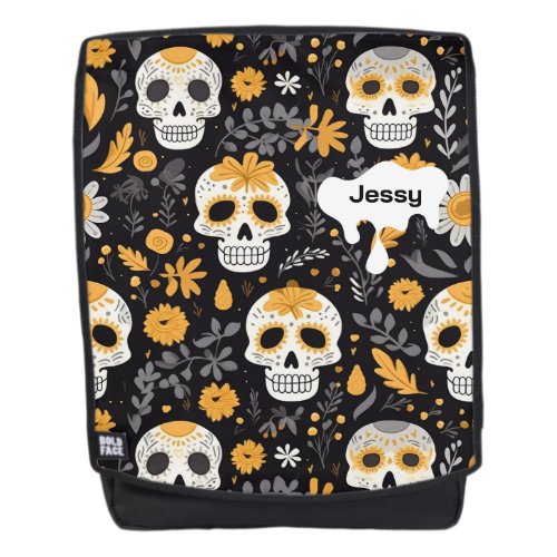 Personalized Cool Sugar Skull Gothic Halloween Backpack