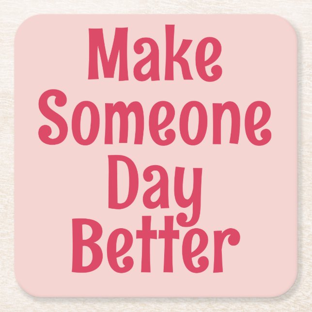 PERSONALIZED COOL TEXT SIMPLE STYLISH MODERN  SQUARE PAPER COASTER (Front)