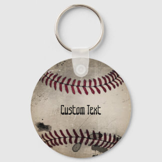 Personalized Cool Vintage Grunge Baseball Keychain