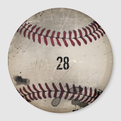 Personalized Cool Vintage Grunge Baseball Magnet