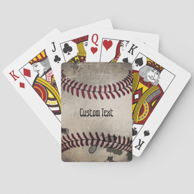Personalized Cool Vintage Grunge Baseball Poker Cards (Back)