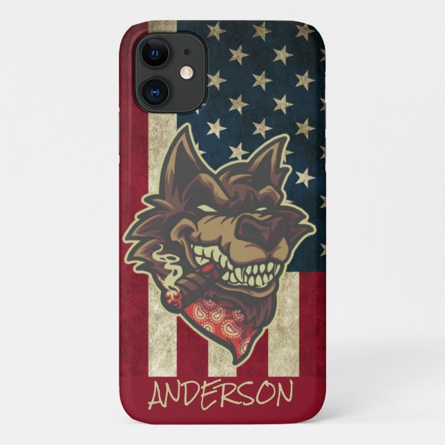 Personalized Cool Wolf Case-Mate iPhone Case (Back)