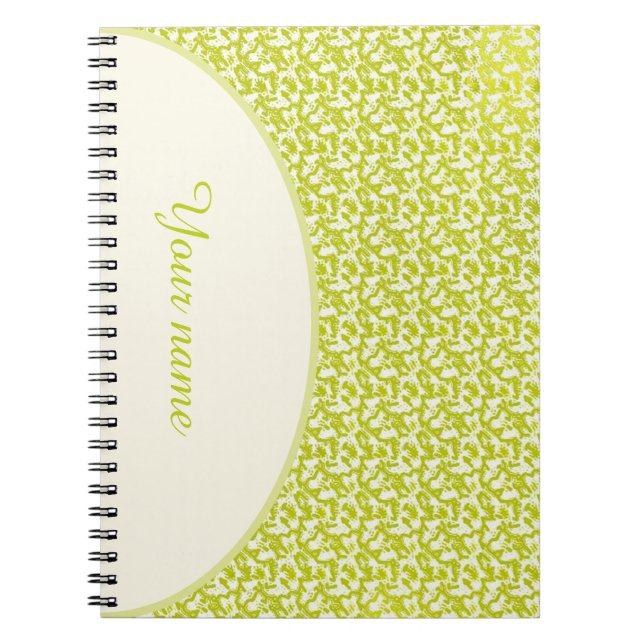 Personalized cool yellow pattern notebook (Front)