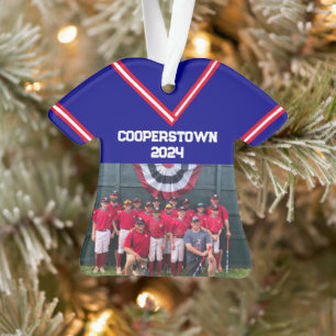 Personalized Cooperstown Team Photo Shirt Keepsake Ornament