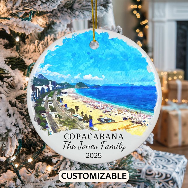 Personalized Copacabana Ornament, Rio de Janiro Ceramic Ornament (Creator Uploaded)