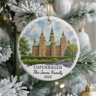 Personalized Copenhagen Ceramic Ornament, Custom D Ornament