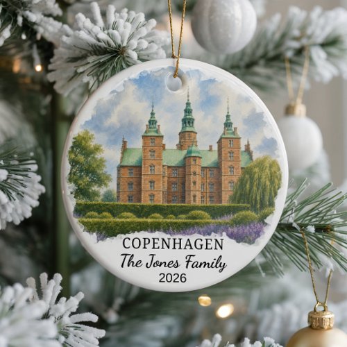 Personalized Copenhagen Ceramic Ornament, Custom D Ornament