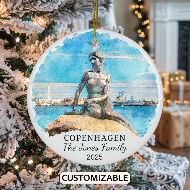 Personalized Copenhagen Ornament, Denmark Gift Ceramic Ornament (Creator Uploaded)