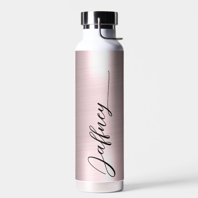 Personalized Copper And Gold Background Water Bottle (Left)