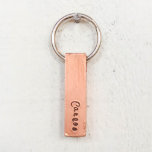 Personalized Copper Bar Keychain w/Script Font<br><div class="desc">When my oldest friend had her first baby,  I made these bar keychains as gifts for her family.  He was the first grandson on both sides of the family and he was (and is) cherished.  These also make great gifts for Father's Day,  Christmas,  or birthdays.</div>