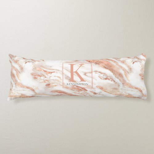 Personalized Copper Marble Rose Gold Metallic Body Pillow