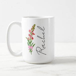 Personalized Coquette Birth Flower Mug, Custom Flo Coffee Mug