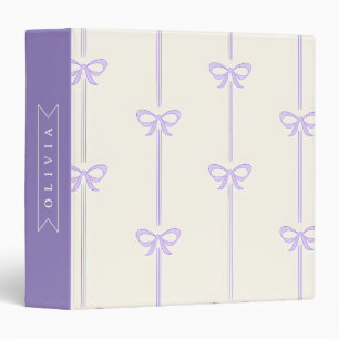 Personalized Coquette Bow Name Girly Aesthetic 3 Ring Binder