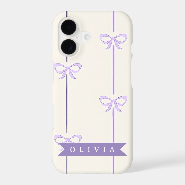 Personalized Coquette Bow Name Girly Aesthetic Case-Mate iPhone Case (Back)
