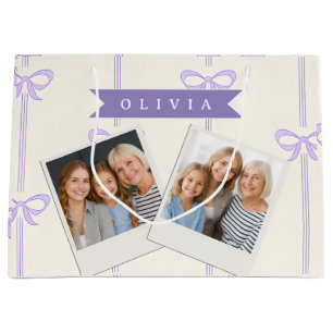 Personalized Coquette Bow Name Girly Aesthetic Large Gift Bag