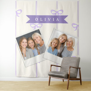 Personalized Coquette Bow Name Girly Aesthetic Tapestry