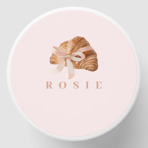 Personalized Coquette Croissant Pink Ribbon Mini Candle Favors