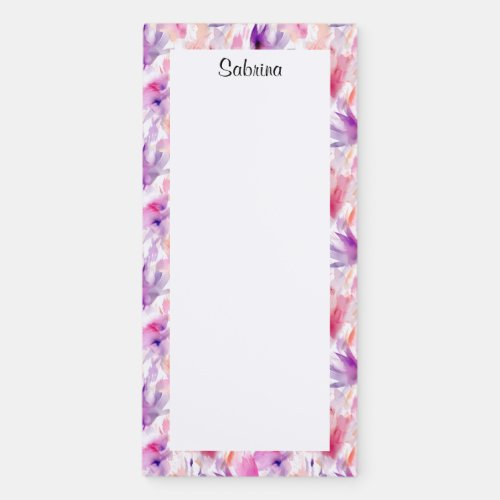 Personalized Coquette Floral Name Magnetic Notepad