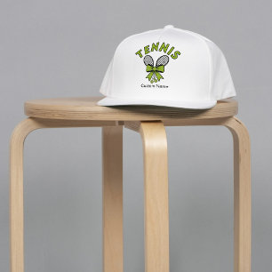 Personalized Coquette Girls Tennis with Bow Racket Hat