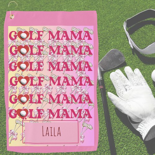 Personalized coquette Golf Mama Mothers day gift Golf Towel