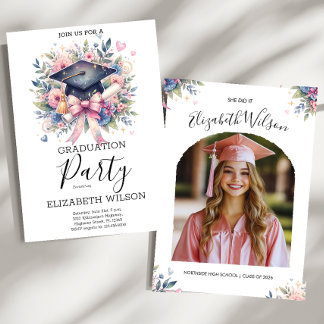 Personalized Coquette Graduation Party Invitation