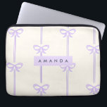 Personalized Coquette Pastel Lavender Bow Ribbon Laptop Sleeve<br><div class="desc">Our "Lavender Bow Ribbon" collection will take you to a world of refined sweetness. It will add a touch of elegance to your everyday items and favorite places. The delicate lavender bows on each piece in this collection are perfectly lined with flowing ribbons on a creamy pastel background. The look...</div>