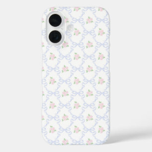 Personalized Coquette Preppy Floral  iPhone 16 Case