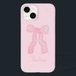 Personalized Coquette Preppy Pink Bows Case-Mate iPhone 14 Case<br><div class="desc">Custom name,  personalized Coquette Preppy Pink Bows Case-Mate iPhone 14 Case</div>