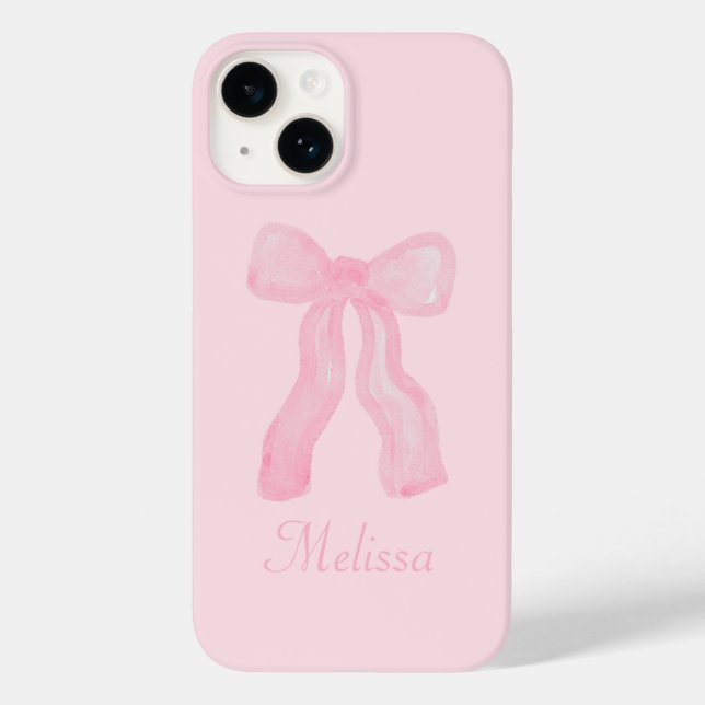 Personalized Coquette Preppy Pink Bows Case-Mate iPhone Case (Back)