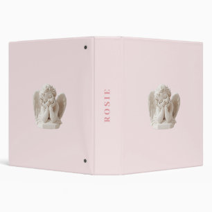 Personalized Coquette Sleeping Angel Sculpture 3 Ring Binder