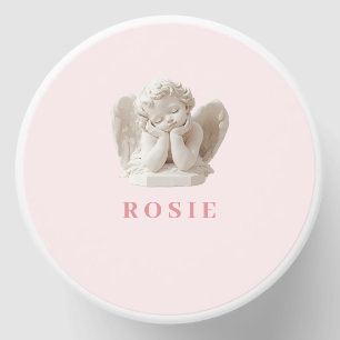 Personalized Coquette Sleeping Angel Sculpture Mini Candle Favors