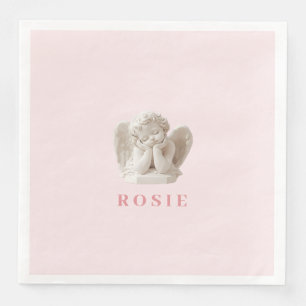 Personalized Coquette Sleeping Angel Sculpture Paper Dinner Napkins