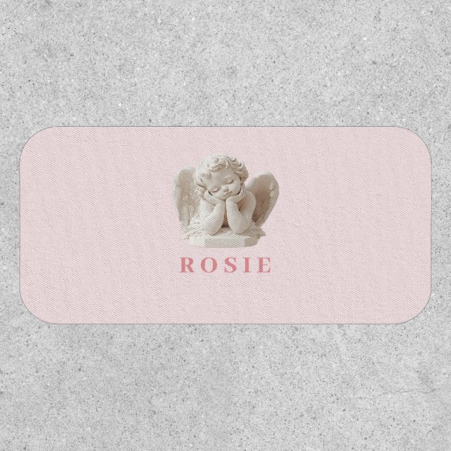 Personalized Coquette Sleeping Angel Sculpture Patch (Front)