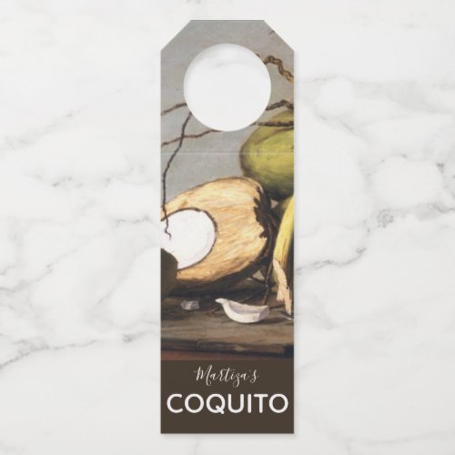Personalized Coquito Coconut Classic Bottle Hanger Tag