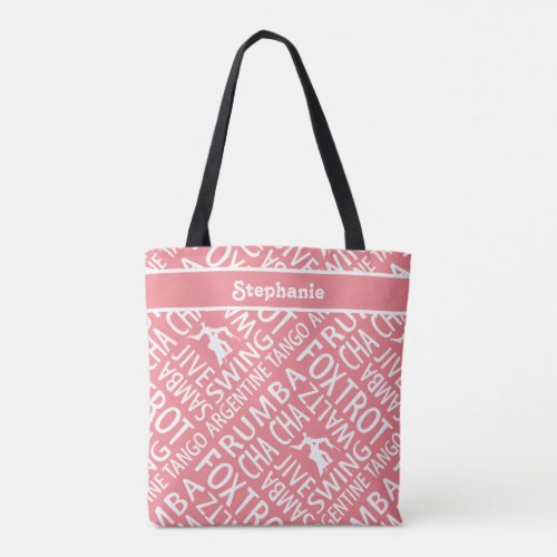 Personalized Coral Ballroom Dance Tote Bag