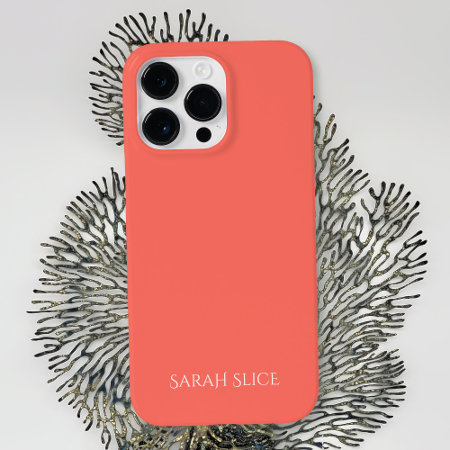 Personalized Coral Solid Color Case-mate Iphone 14 Pro Max Case