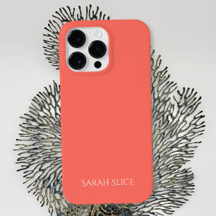 Personalized Coral Solid Color Case-Mate iPhone 14 Pro Max Case