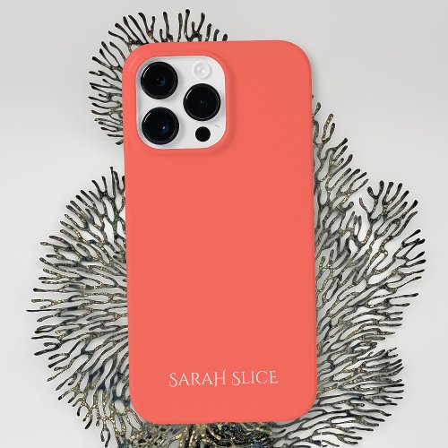 Personalized Coral Solid Color Case_Mate iPhone 14 Pro Max Case