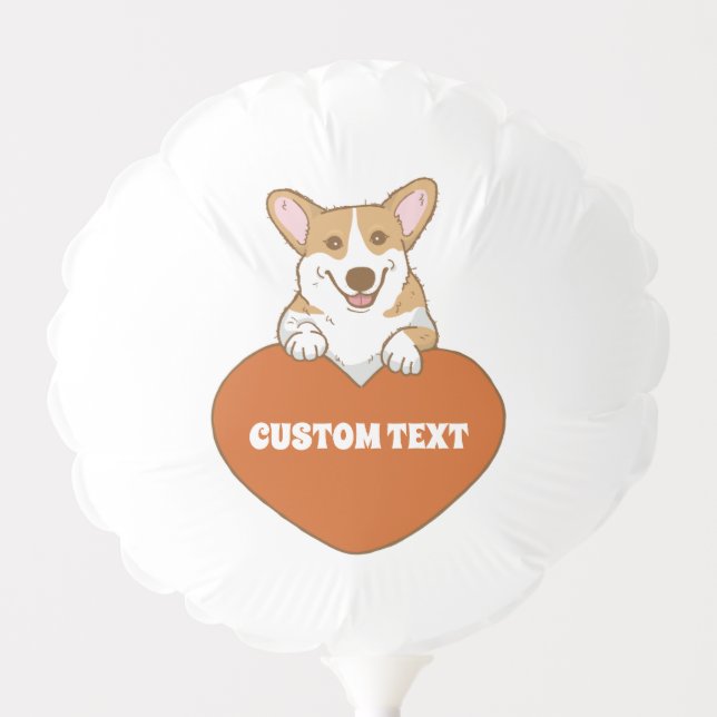 Personalized  Corgi Cute Balloon (Front)