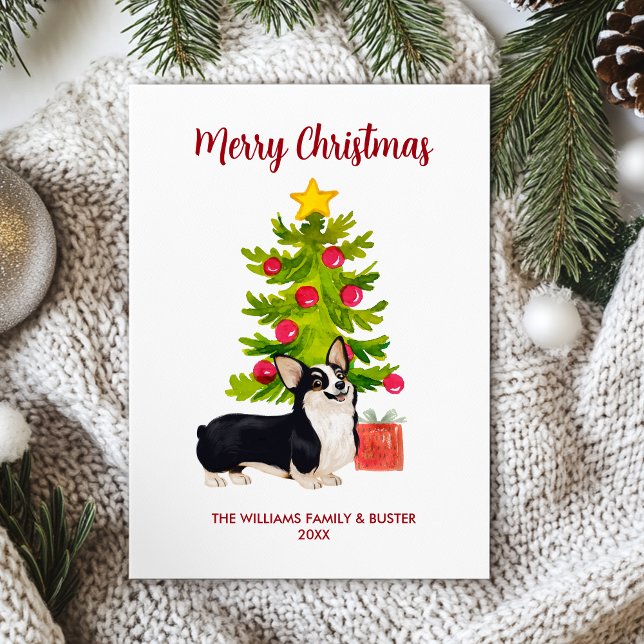 Personalized Corgi Dog Christmas Holiday Card (Creator Uploaded)
